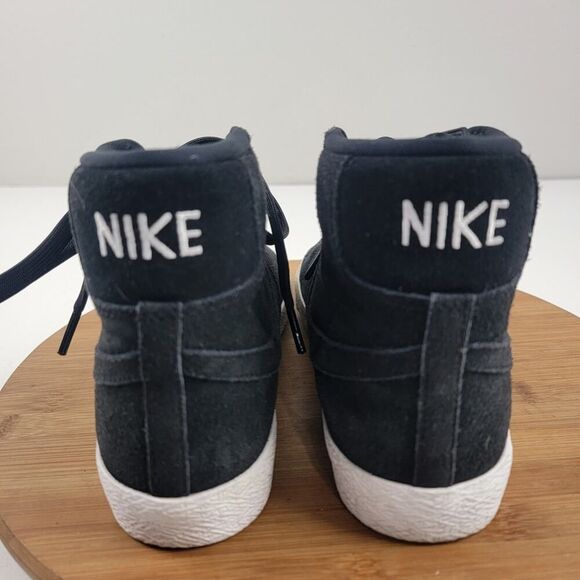 Nike Blazer Mid Premium Sz 6y Womens 8 Black Suede High Top Sneakers 895850-003 - Picture 8 of 12